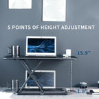 Single Top Height Adjustable Standing Desk Riser Compact