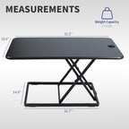 Single Top Height Adjustable Standing Desk Riser Compact
