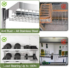 Sink Dish Drainer Drying Rack Stainless Steel Length
