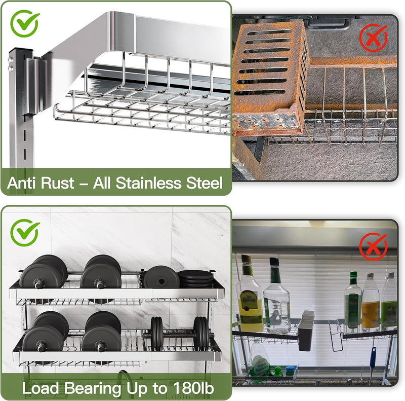 Adjustable Over Sink Dish Drainer Rack Stainless Steel