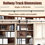Sliding Library Ladder Hardware Carbon Steel Material Rail