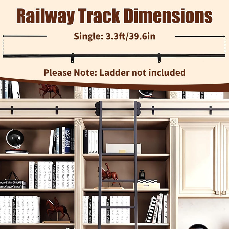 Sliding Library Ladder Hardware Carbon Steel Material Rail