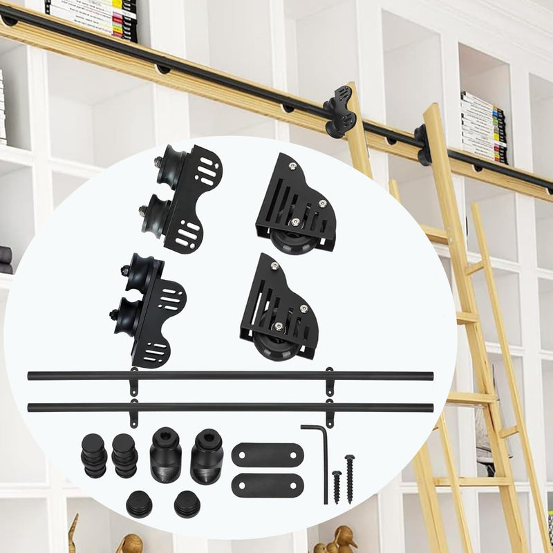 Sliding Library Ladder Hardware Carbon Steel Material Rail
