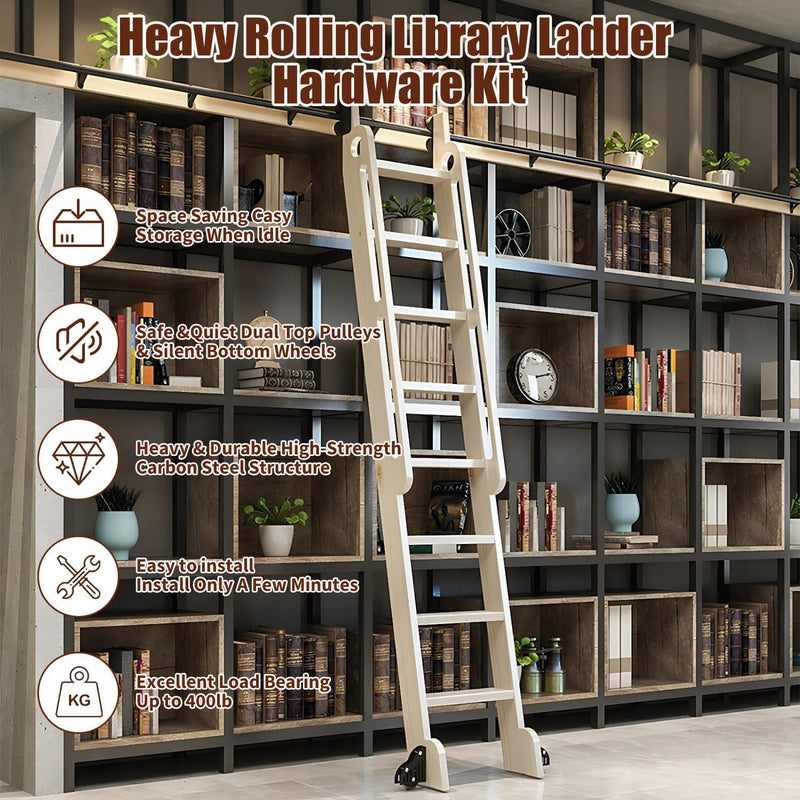 Sliding Library Ladder Hardware Carbon Steel Material Rail
