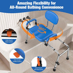 Sliding Shower Chair Swivel Seat 204KG Adjustable Tub
