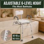 Sliding Shower Chair with Wide Swivel Seat
