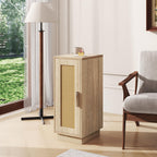 Slim Bedside Table Rattan Nightstand Natural (Set of 2)