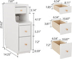 Slim Bedside Table with 3 Drawers and Shelf
