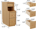 Slim Bedside Table with 3 Drawers and Shelf