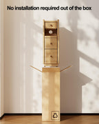 Slim Bedside Table with 3 Drawers and Shelf