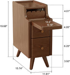 Slim Bedside Table with 3 Drawers and Shelf