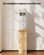 Slim Bedside Table with 3 Drawers and Shelf
