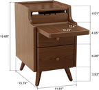 Slim Bedside Table with 3 Drawers and Shelf