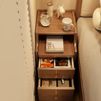 Slim Bedside Table with 3 Drawers and Shelf