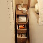 Slim Bedside Table with 3 Drawers and Shelf