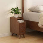 Slim Bedside Table with 3 Drawers and Shelf