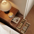 Slim Bedside Table with 3 Drawers and Shelf