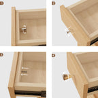 Slim Bedside Table with 3 Drawers and Shelf