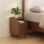 Slim Bedside Table with 3 Drawers and Shelf