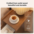 Slim Bedside Table with 3 Drawers and Shelf
