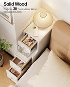 Slim Bedside Table with 3 Drawers and Shelf