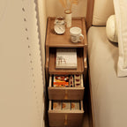 Slim Bedside Table with 3 Drawers and Shelf