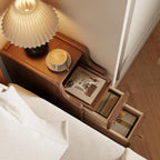 Slim Bedside Table with 3 Drawers and Shelf