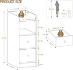 Slim Bedside Tables Side Table with 2 Drawers (Set of 2)