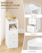 Slim Bedside Tables Side Table with 2 Drawers (Set of 2)