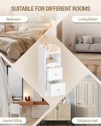 Slim Bedside Tables Side Table with 2 Drawers (Set of 2)
