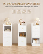 Slim Bedside Tables Side Table with 2 Drawers (Set of 2)
