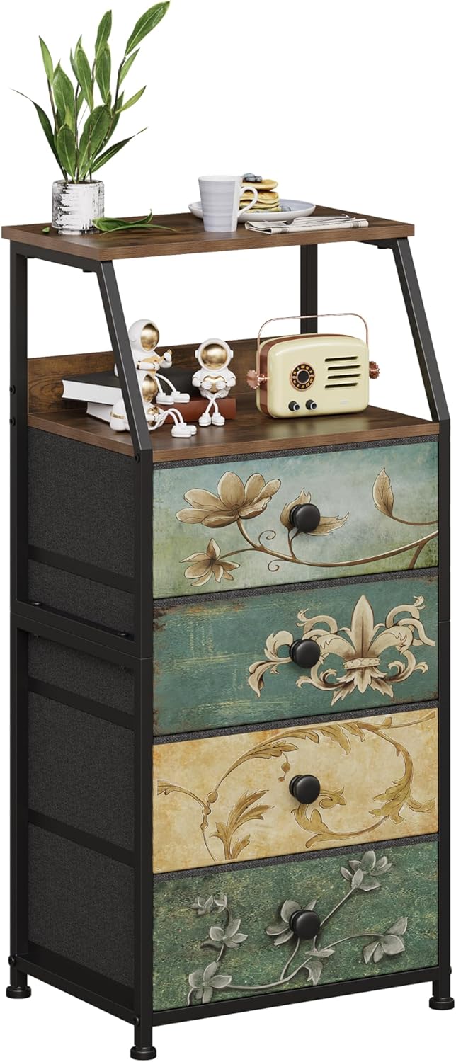 Slim Chest of Drawers with 4 Bedside Table