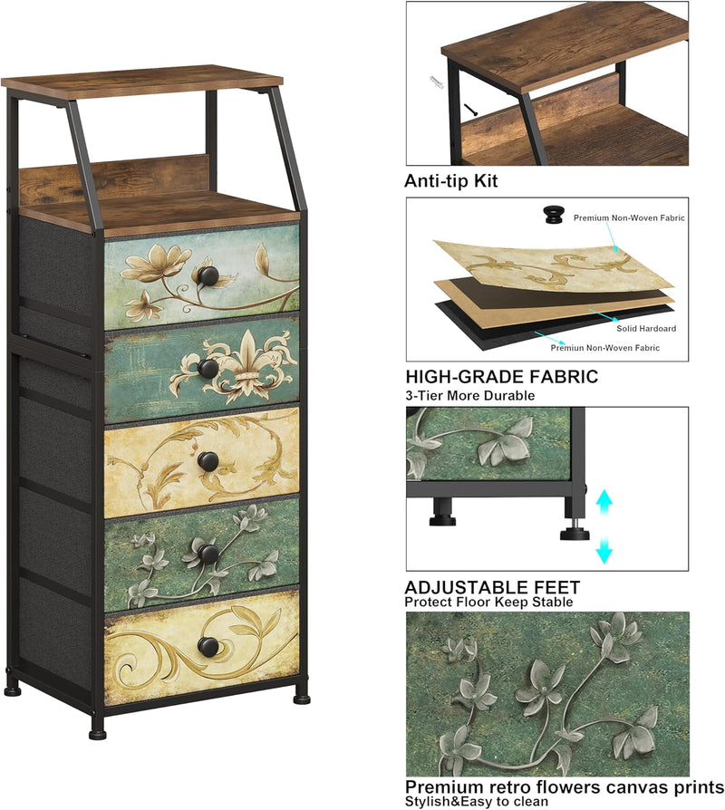 Slim Chest of Drawers with 4 Bedside Table