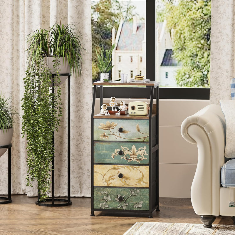 Slim Chest of Drawers with 4 Bedside Table