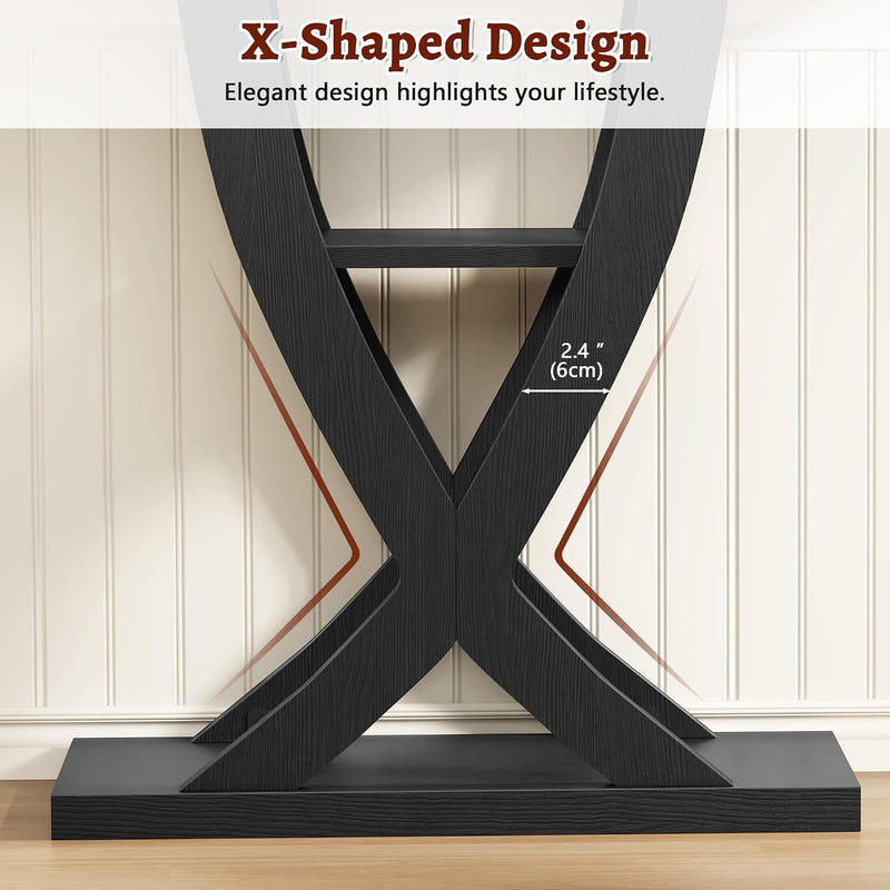 Slim Console Table for Hallway 3-Tier Half Moon