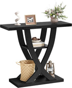 Slim Console Table for Hallway 3-Tier Half Moon