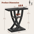 Slim Console Table for Hallway 3-Tier Half Moon