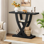 Slim Console Table for Hallway 3-Tier Half Moon