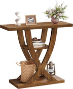 Slim Console Table for Hallway 3-Tier Half Moon