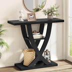 Slim Console Table for Hallway 3-Tier Half Moon