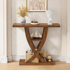 Slim Console Table for Hallway 3-Tier Half Moon