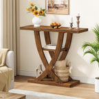 Slim Console Table for Hallway 3-Tier Half Moon