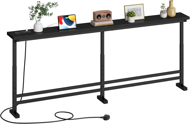 Slim Console Table Height-Adjustable Behind Sofa