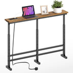 Slim Console Table Height-Adjustable Behind Sofa