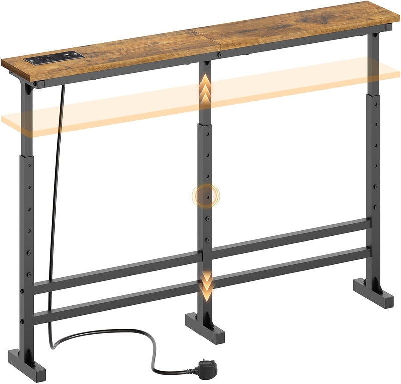 Slim Console Table Height-Adjustable Behind Sofa