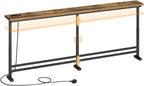 Slim Console Table Height-Adjustable Behind Sofa