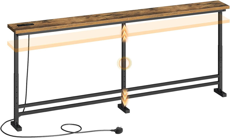 Slim Console Table Height-Adjustable Behind Sofa