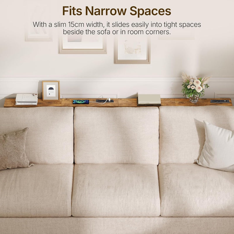 Slim Console Table Height-Adjustable Behind Sofa