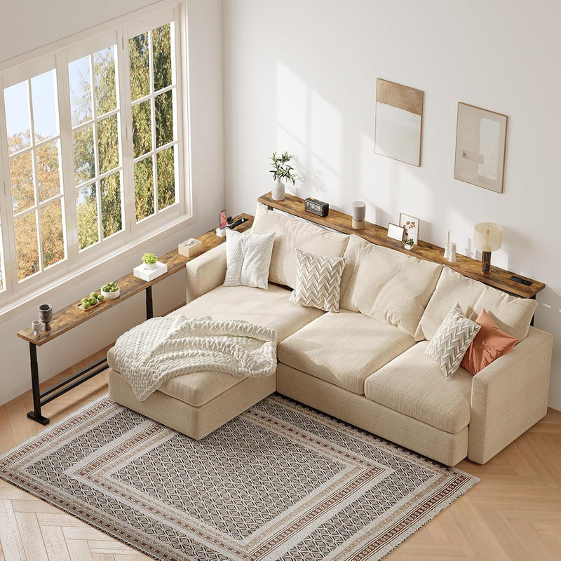 Slim Console Table Height-Adjustable Behind Sofa