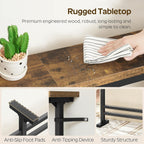 Slim Console Table Height-Adjustable Behind Sofa